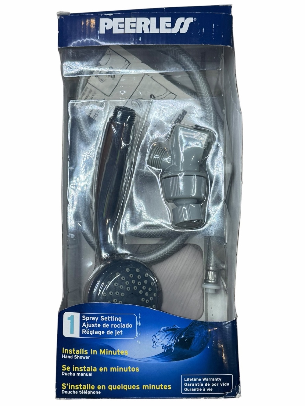 NIB Vintage Peerless Polished Steel Hand Shower Model 76113